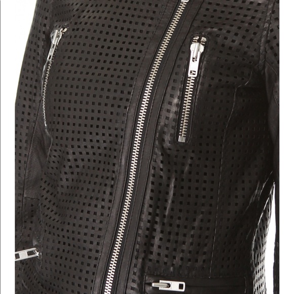 IRO Caelie perforated leather jacket size 1 small - Picture 3 of 8